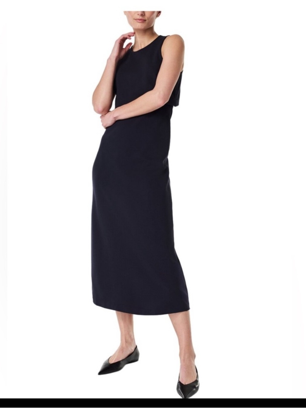 NWT Spanx Dresses Black Ponte Fitted Midi Dress Size XL
